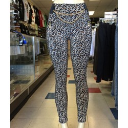 Leggings - Leopard Print With Chains