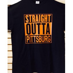 Straight Outta Pittsburg - Black And Orange - Custom T-Shirt