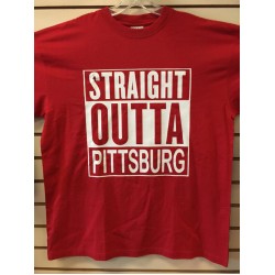Straight Outta Pittsburg - Red - Custom T-Shirt